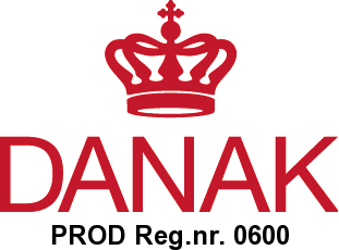 DANAK logo and registration number